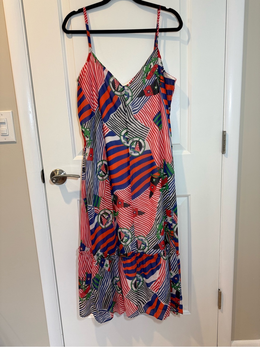 Lauren Ralph Lauren Multicolor Striped Slip Midi Dress